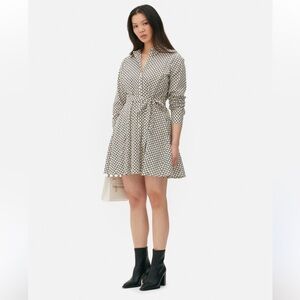 Primark Cotton Black and Cream Geometric Shirt Dress